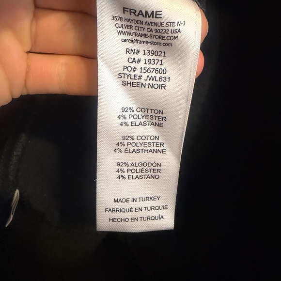 Frame Denim Black Wide-Leg Pants - Picture 6 of 9